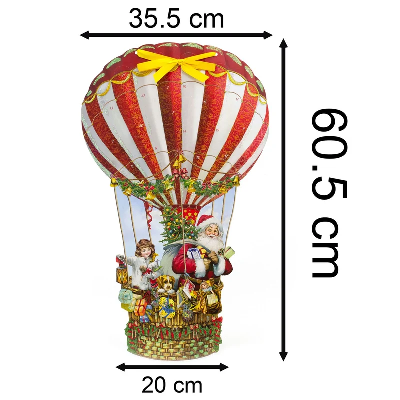 Hot Air Balloon Christmas Advent Calendar | Traditional Santa Advent Calendar