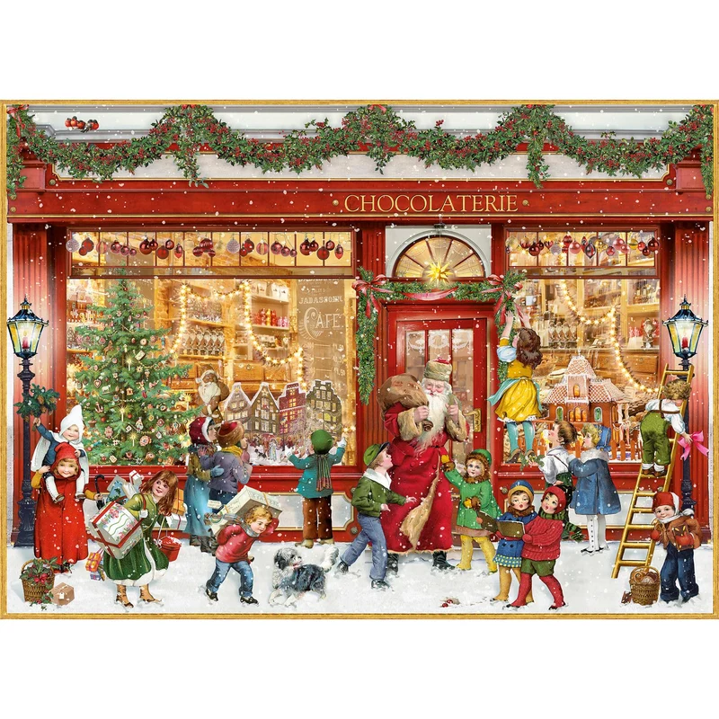 Deluxe Traditional A4 Christmas Advent Calendar - The Chocolate Shop