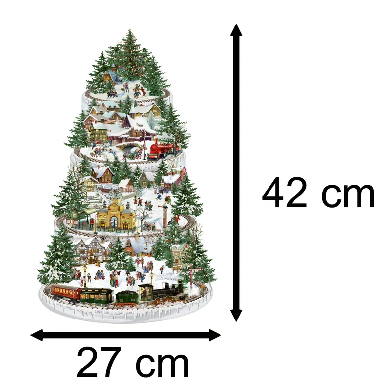 Christmas Advent Calendar The Christmas Railway | Christmas Train Advent Calendar Traditional Advent Calendar | Alpine Village Picture Advent Calendar Paper Advent Calendar