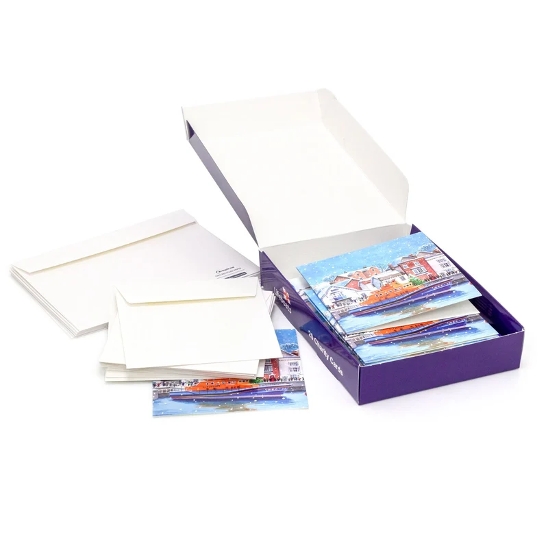 Pack of 20 RNLI Charity Christmas Greeting Cards | Lifeboats & Santa Designs