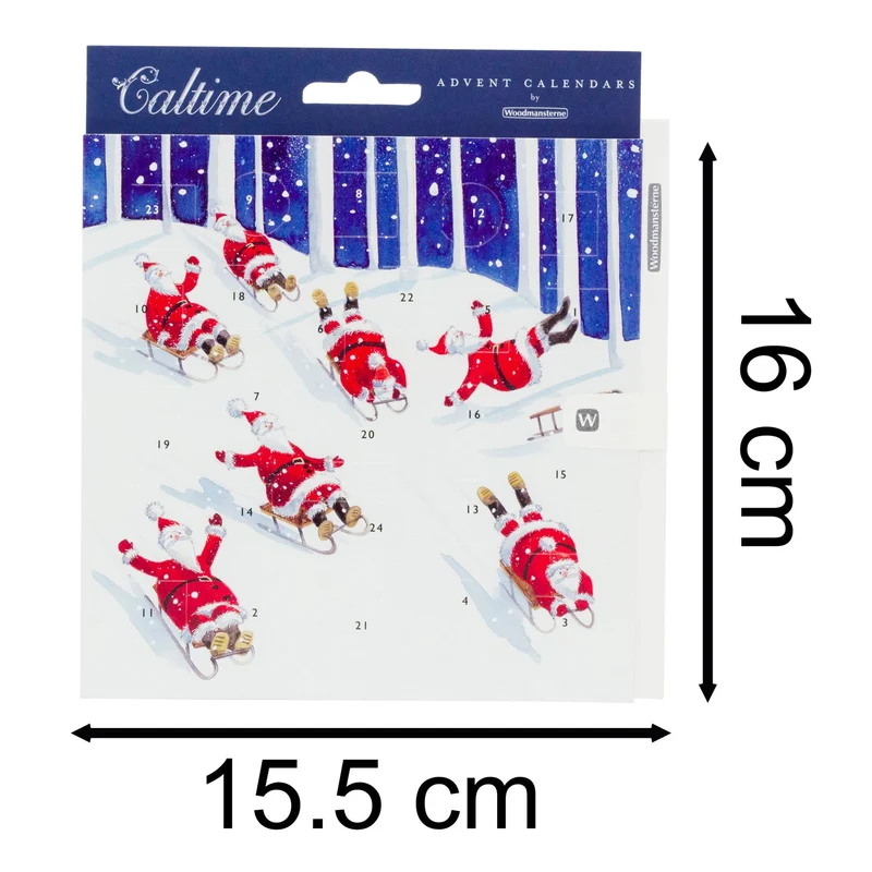 Santa's Sledging Adventure - Christmas Advent Calendar Greetings Card & Envelope