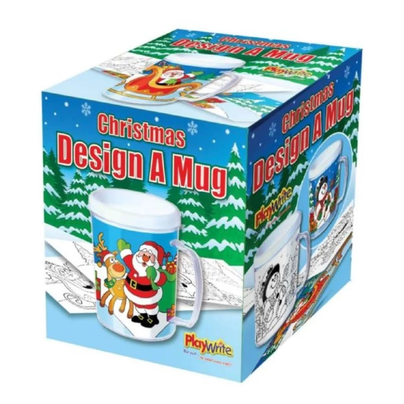 Design Your Own Christmas Mug Xmas Craft Colouring Activity Stocking Filler