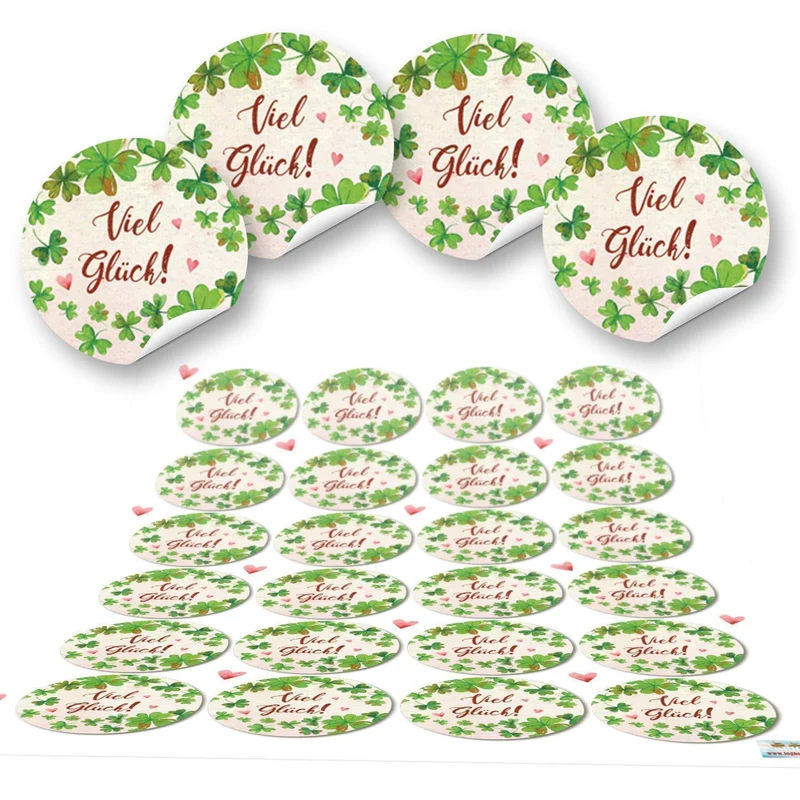 5 x 24 bunte Aufkleber - großes Sticker Set Glück Hoffnung Motivation Liebe