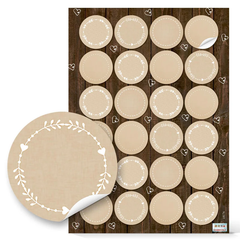 Großes Aufkleber SET - Motivationsaufkleber + Blanko Aufkleber zum Beschriften - beige grau Vintage-Stil
