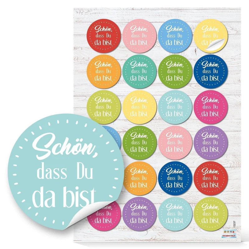 Buntes Sticker Set Mix - DANKE + VIEL GLÜCK + Sprüche Aufkleber - Verzierung Geschenke Verpackung
