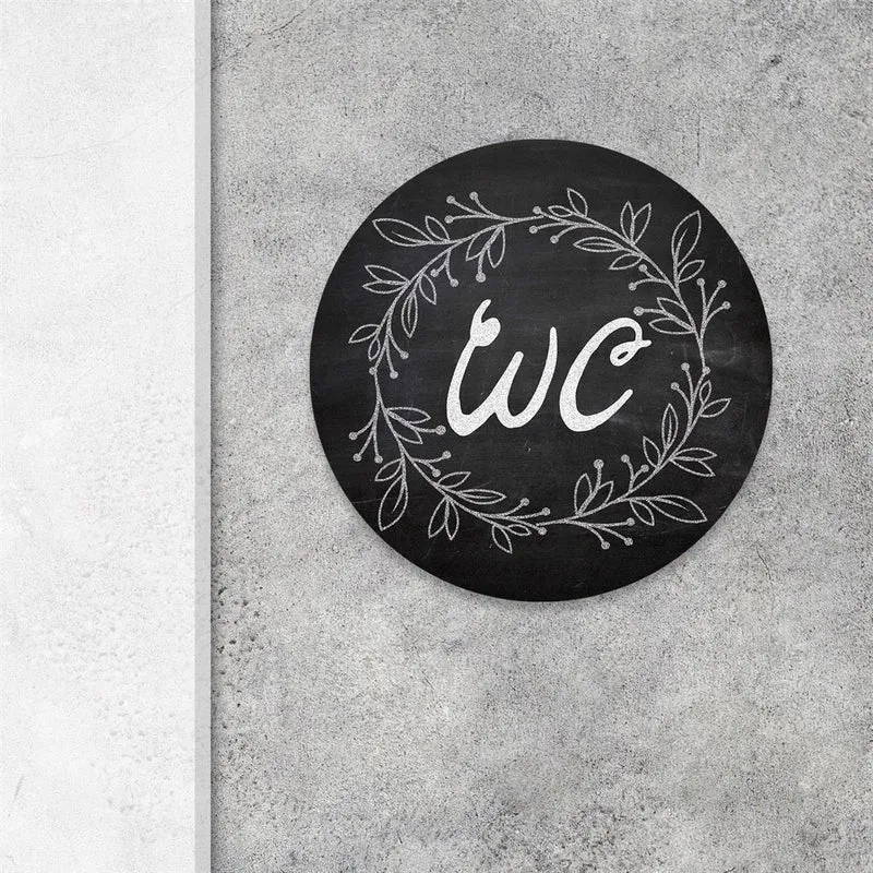 Badezimmer Türschild schwarz WC-Schild schwarz weiß 15,5 cm