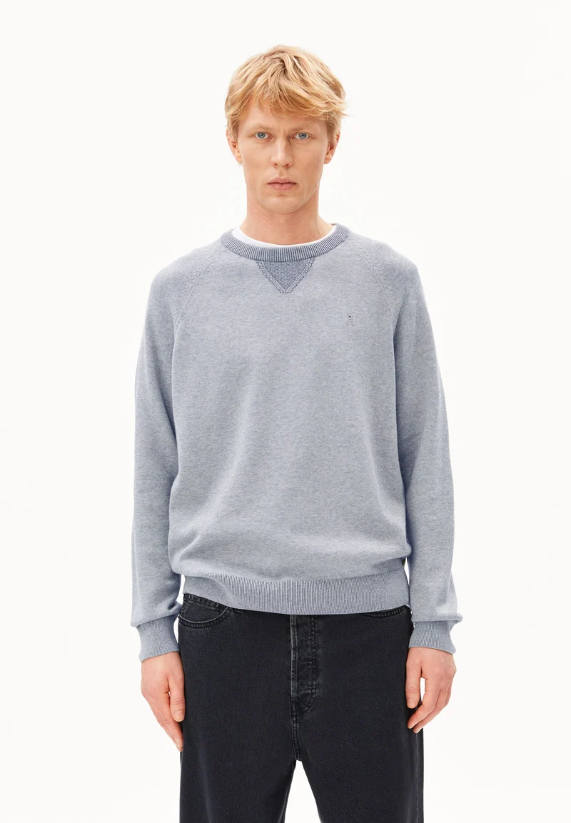 BAUMWOLL-STRICKPULLOVER | silver melange-mid silver melange