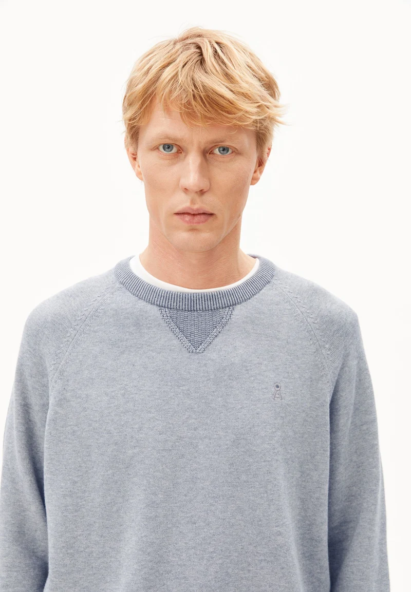 BAUMWOLL-STRICKPULLOVER | silver melange-mid silver melange