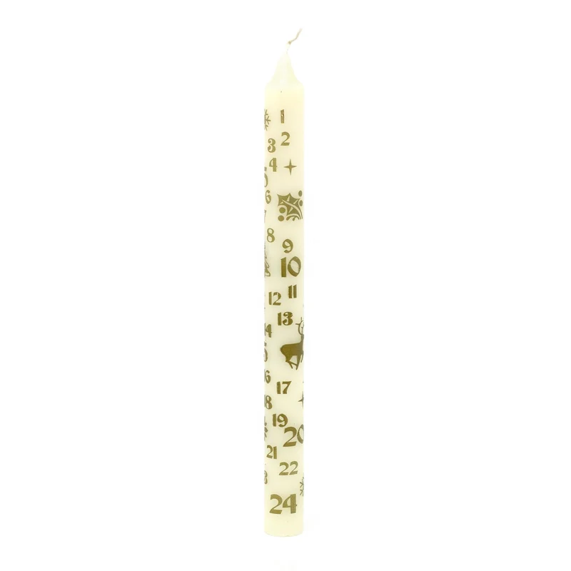 Traditional Christmas Advent Calendar Dinner Candle - Cream Advent Candle
