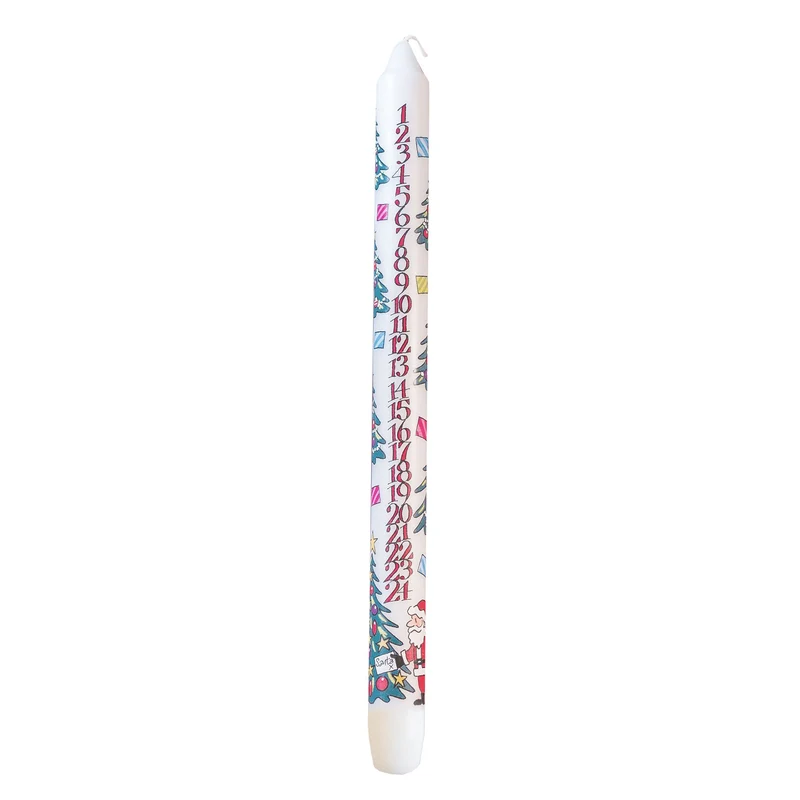 Traditional Countdown To Christmas Advent Candle | Christmas Tree Design Advent Candle With Numbers | Advent Christmas Candle Festive Dinner Taper Candle