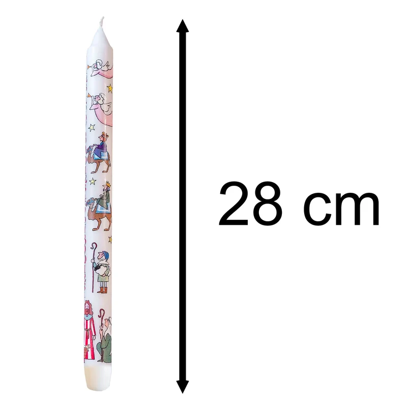 Traditional Countdown To Christmas Advent Candle | Christmas Nativity Design Advent Candle With Numbers | Advent Christmas Candle Festive Dinner Taper Candle