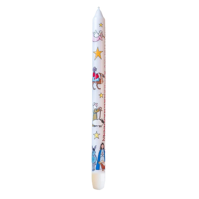 Traditional Countdown To Christmas Advent Candle | Christmas Nativity Design Advent Candle With Numbers | Advent Christmas Candle Festive Dinner Taper Candle