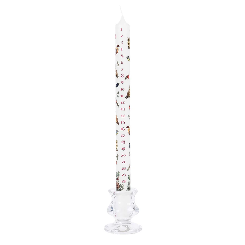 Traditional Countdown To Christmas Advent Candle | Winter Birds Dinner Candle | Christmas Candle Advent Candles
