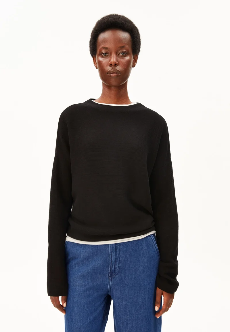 MERINAA LINKS-LINKS STRICKPULLOVER | black
