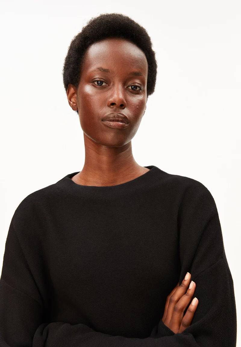 MERINAA LINKS-LINKS STRICKPULLOVER | black