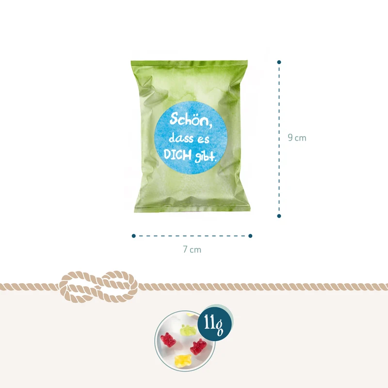 24 Fruchtgummi Tütchen Schön, dass es dich gibt – bunte Mini-Geschenke zum Verschenken