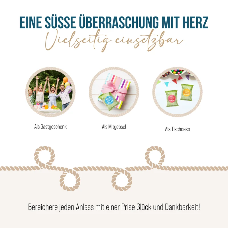 24 Fruchtgummi Tütchen Schön, dass es dich gibt – bunte Mini-Geschenke zum Verschenken