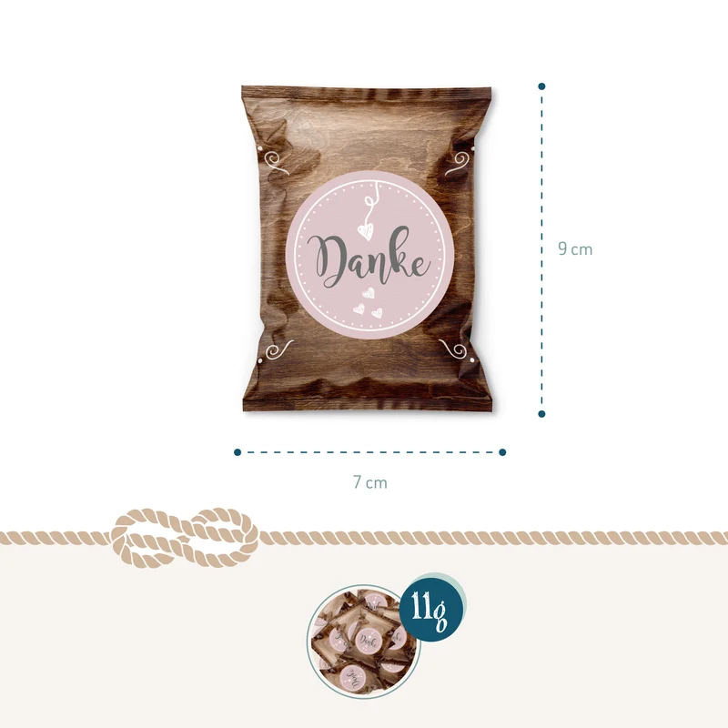 24 Fruchtgummi Tütchen Danke – kleine Dankeschön Geschenke für Gäste und Kollegen
