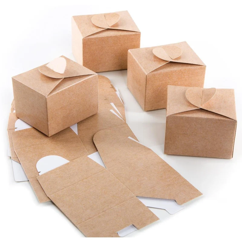 Geschenkboxen braun in Kraftpapier-Optik 8 x 6,5 x 5,5 cm