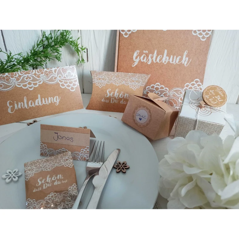 Geschenkboxen braun in Kraftpapier-Optik 8 x 6,5 x 5,5 cm