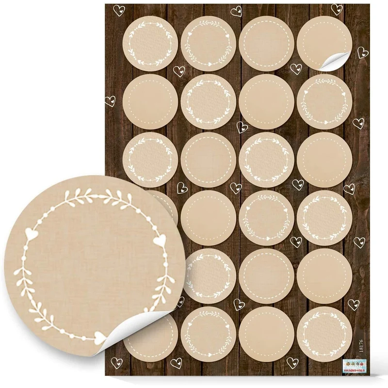 Aufkleber Set 3 x 24 Sticker - Selbstgemacht & zum Beschriften - Stickerset