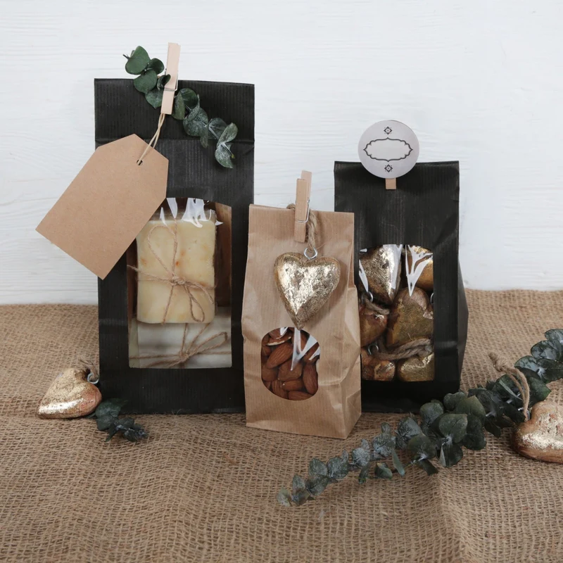 Herzanhänger kupferfarben 4 cm aus Holz - Weihnachtsanhänger Deko Geschenkanhänger - 10 Stück