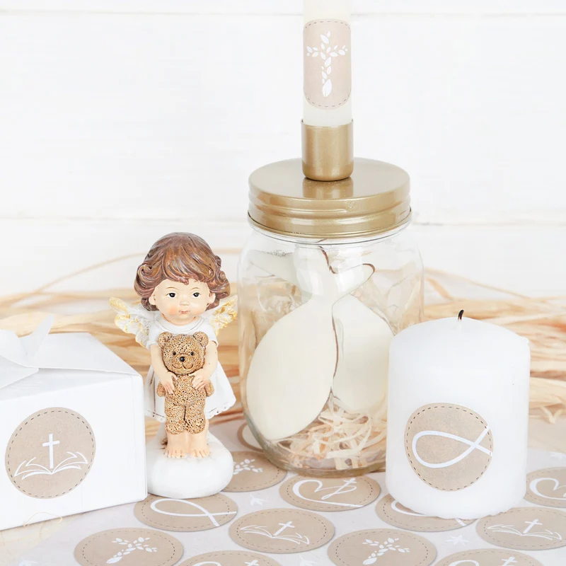 Logbuch-Verlag 24 Holz Klammern mit Motiven Kirche Glaube Religion - Tischdeko Gastgeschenk Taufe Kommunion Konfirmation