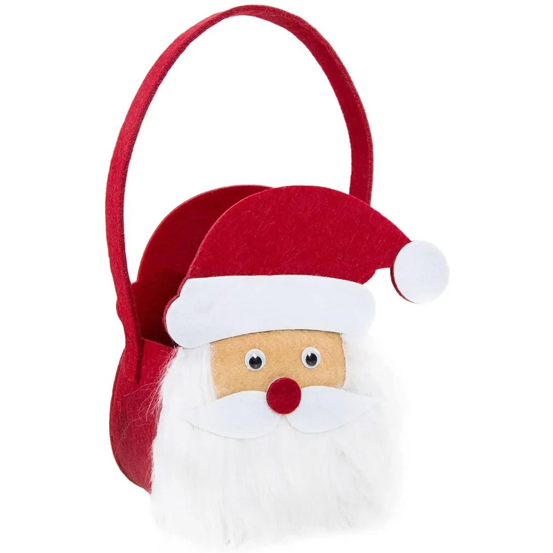 Nikolaus Filztasche rot weiß - Nikolausverpackung 17 cm