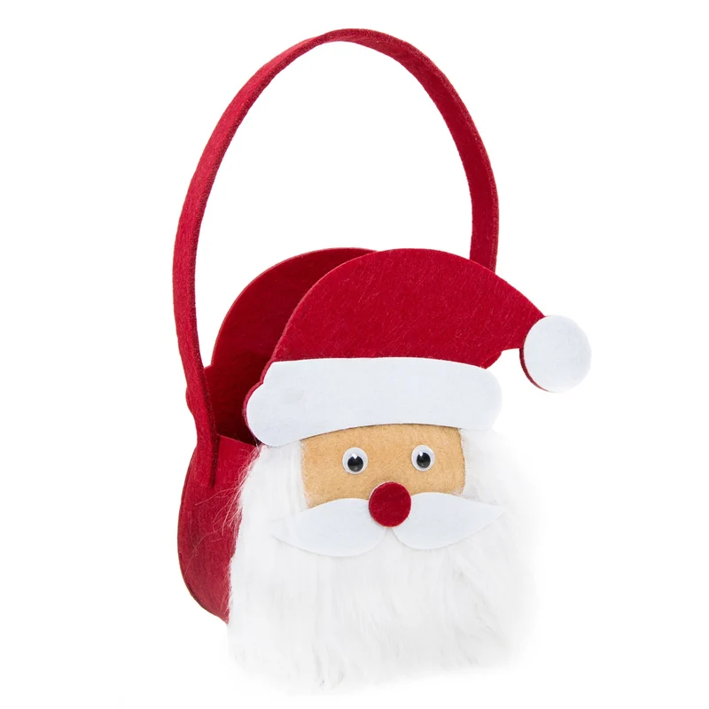 Logbuch-Verlag 3 Nikolaus Filztaschen rot weiß - Nikolausverpackung 17 cm - Verpackung für Nikolausgeschenke