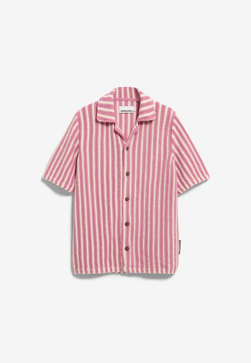 GESTREIFTES STRICKPOLOSHIRT | pure-washed berry