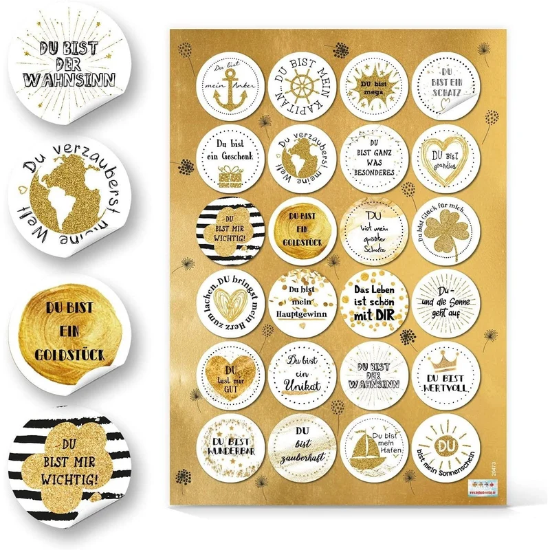 120 bunte Aufkleber - Sprüche Sticker Liebe Freundschaft Geburtstag