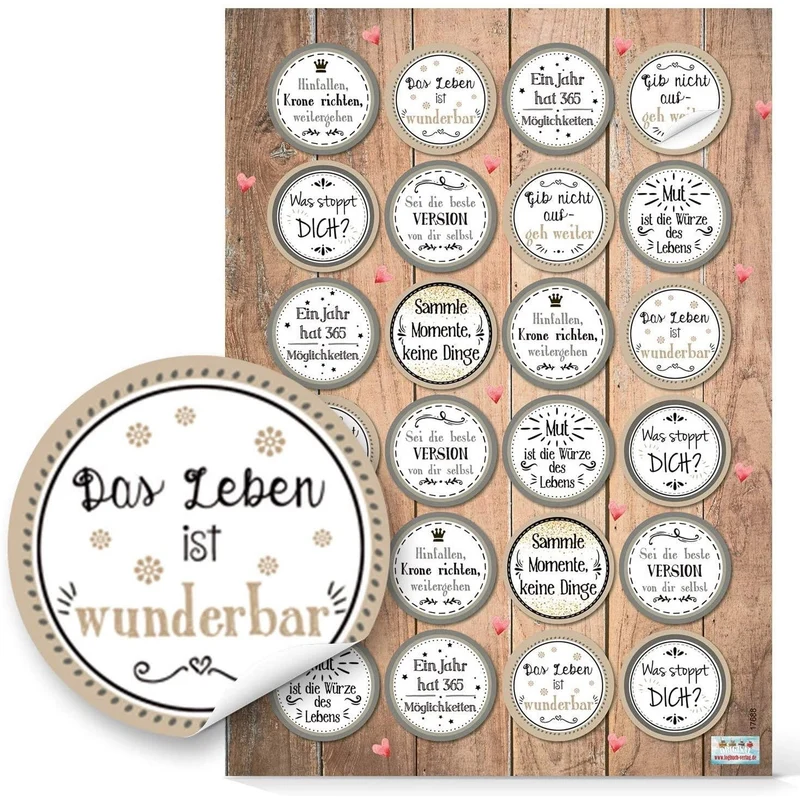 120 bunte Aufkleber - Sprüche Sticker Liebe Freundschaft Geburtstag