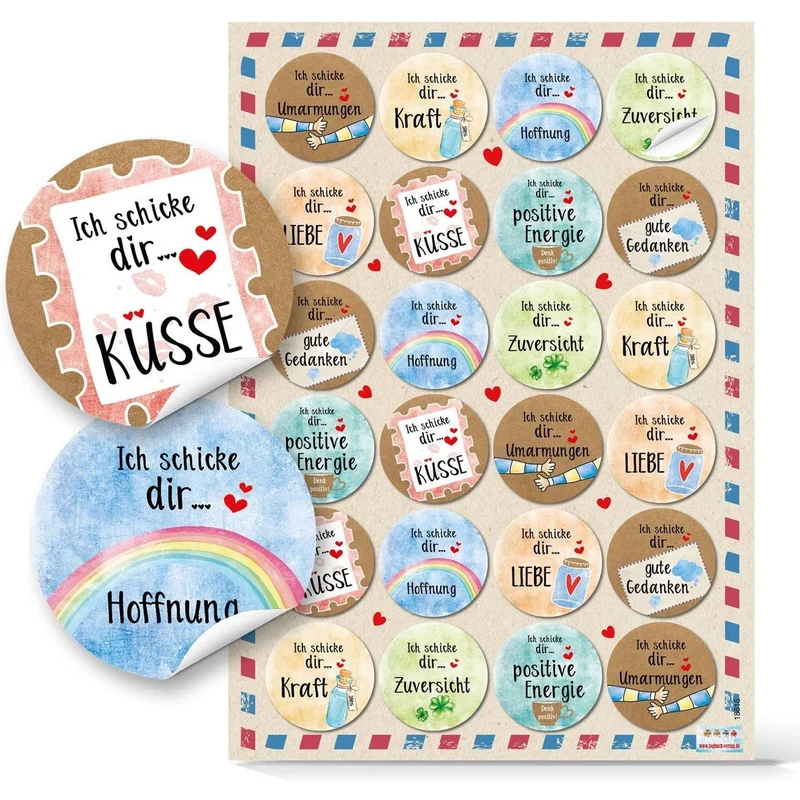 120 bunte Aufkleber - Sprüche Sticker Liebe Freundschaft Geburtstag