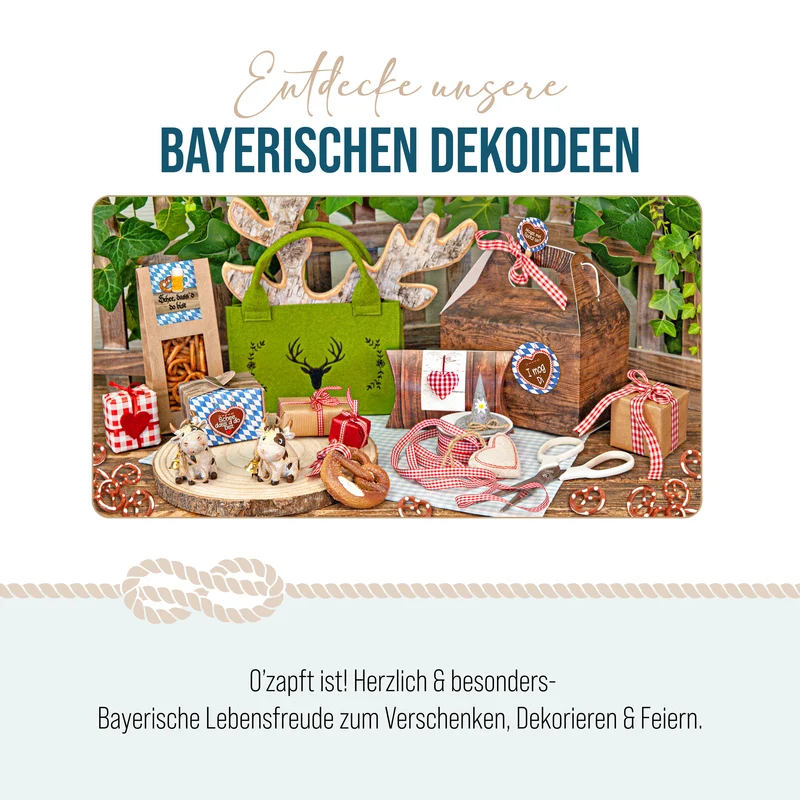 Logbuch-Verlag 24 Brezel Geschenkanhänger bayerische Deko Trachtenschmuck Halskette Anhänger BREZE + rot weiß kariertes Stoff Band Bayern Oktoberfest
