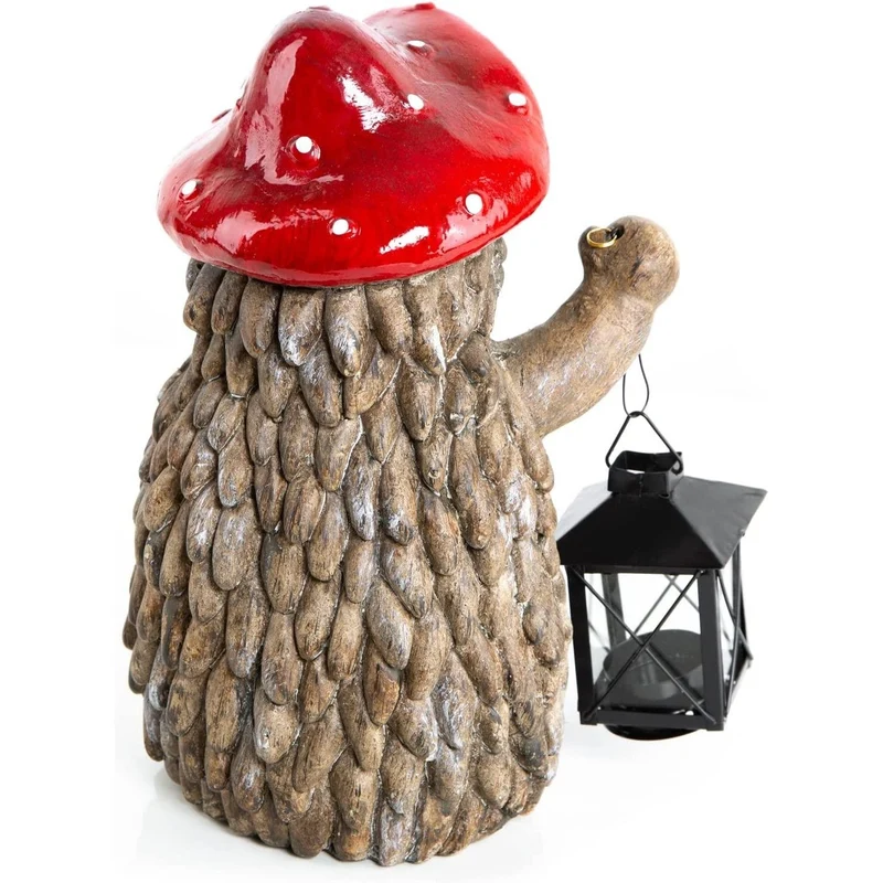 Herbstliche Igel Figur zum Hinstellen - mit Mini Laterne