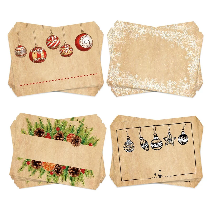 Weihnachtsaufkleber Set 4 x 25 weihnachtliche Aufkleber zum Beschriften