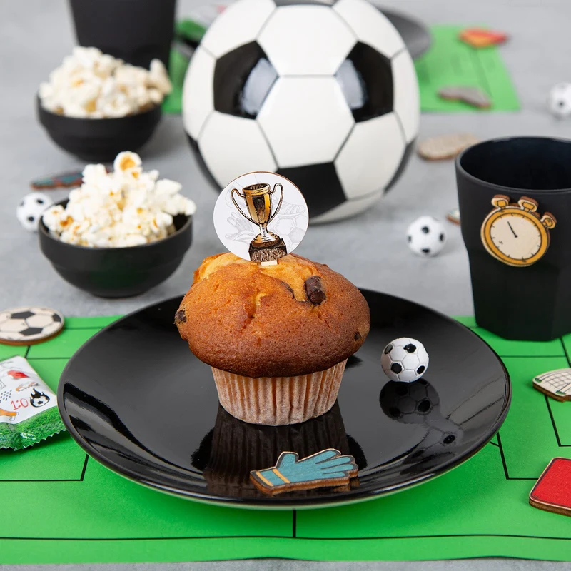 12 kleine Caketopper für Cupcakes, Muffins, kleine Kuchen - 9 cm aus Holz