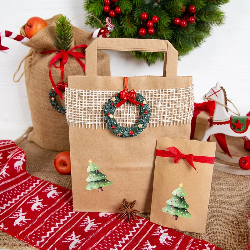 10 Stück Weihnachtsanhänger GRÜN ROTER KRANZ SCHLEIFE Baumschmuck 6 cm Geschenkanhänger Weihnachten Christbaum Anhänger weihnachtliche Deko zum Aufhängen
