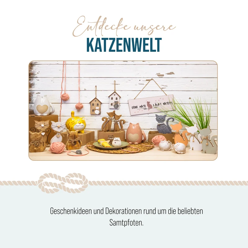 2 kleine Katzen Figuren grau + schwarz 9 cm - Tierfiguren zum Hinstellen