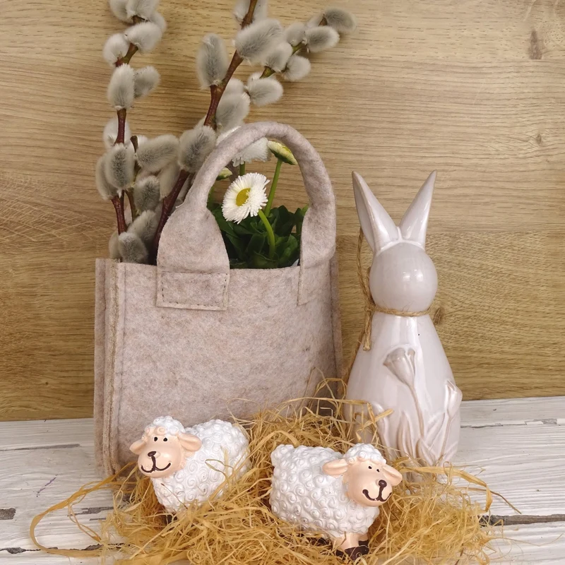 4 kleine Schafe Ostern Deko Figuren Tier Osterfest 6 cm