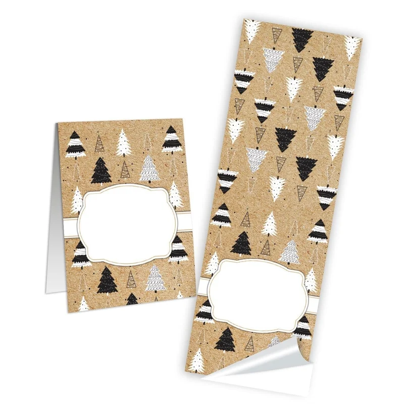 Geschenkaufkleber Set - 5 x 10 Aufkleber schwarz gold weiß