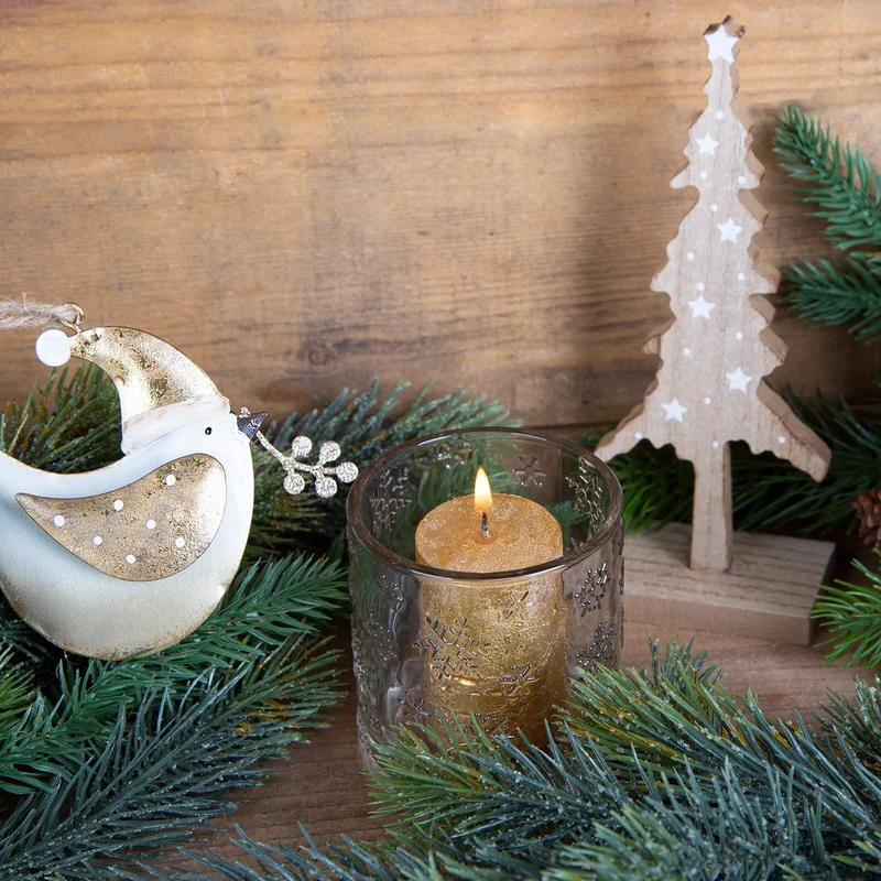 2 Bäume Figuren - Weihnachtsbaum Holz natur braun 18 cm