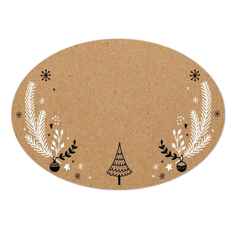 200 Weihnachtsetiketten zum Beschriften auf Rolle 6 x 4,5 cm oval