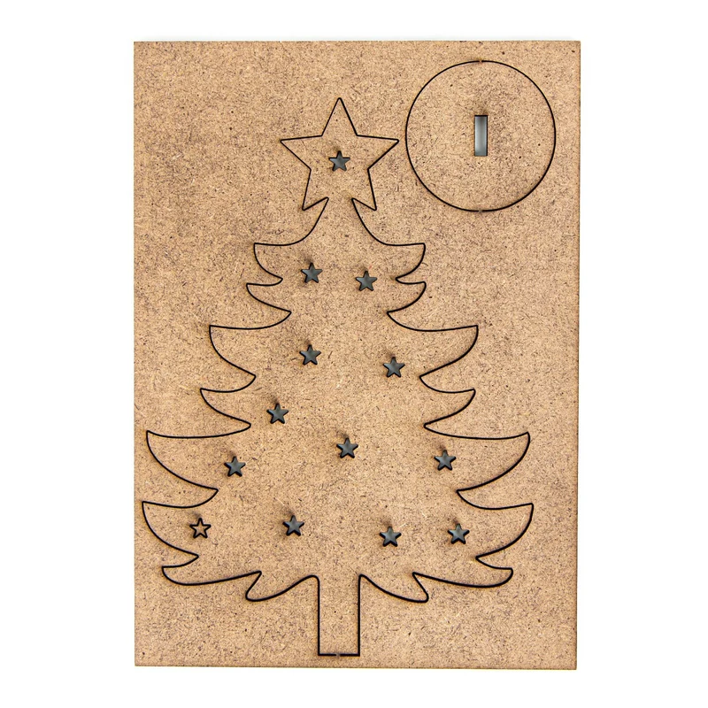 3 Weihnachtskarten DIN A6 Klappkarten mit Umschlag – mit Mini-Weihnachtsbaum aus Holz