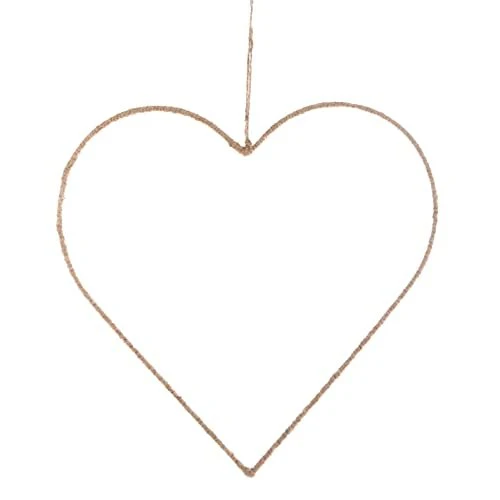 Herz Metallring mit Jute umwickelt - Türkranz 28 cm