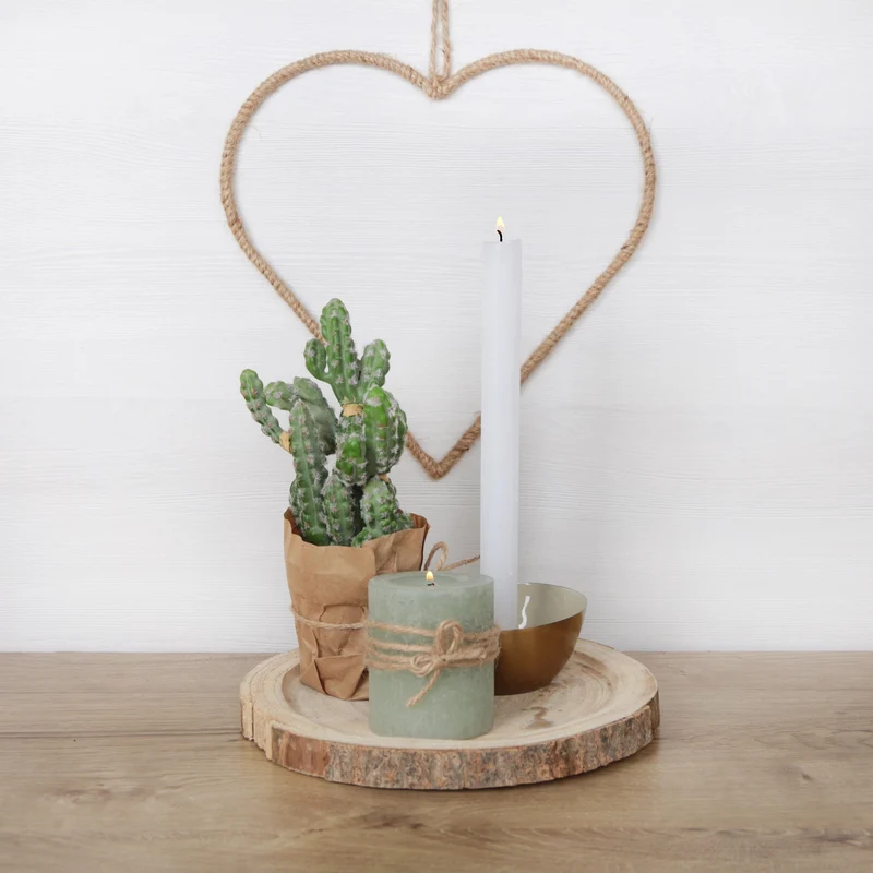 Herz Metallring mit Jute umwickelt - Türkranz 28 cm
