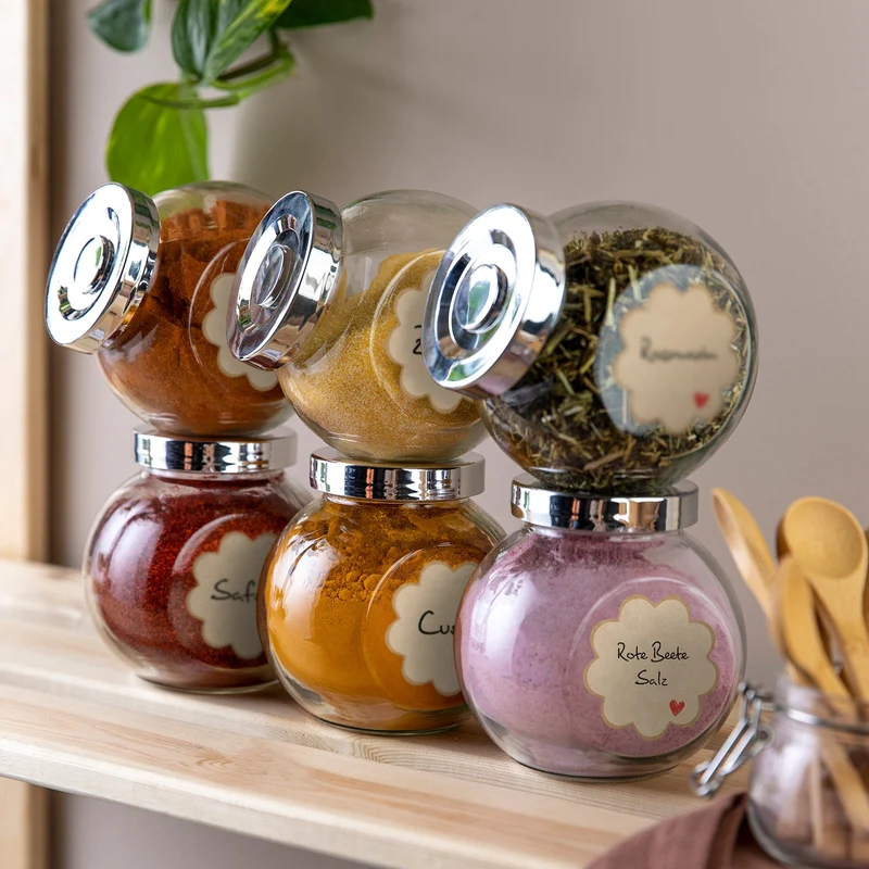 200 Etiketten auf Rolle blanko Button Blume mit Herz - 5 cm braun zum Beschriften
