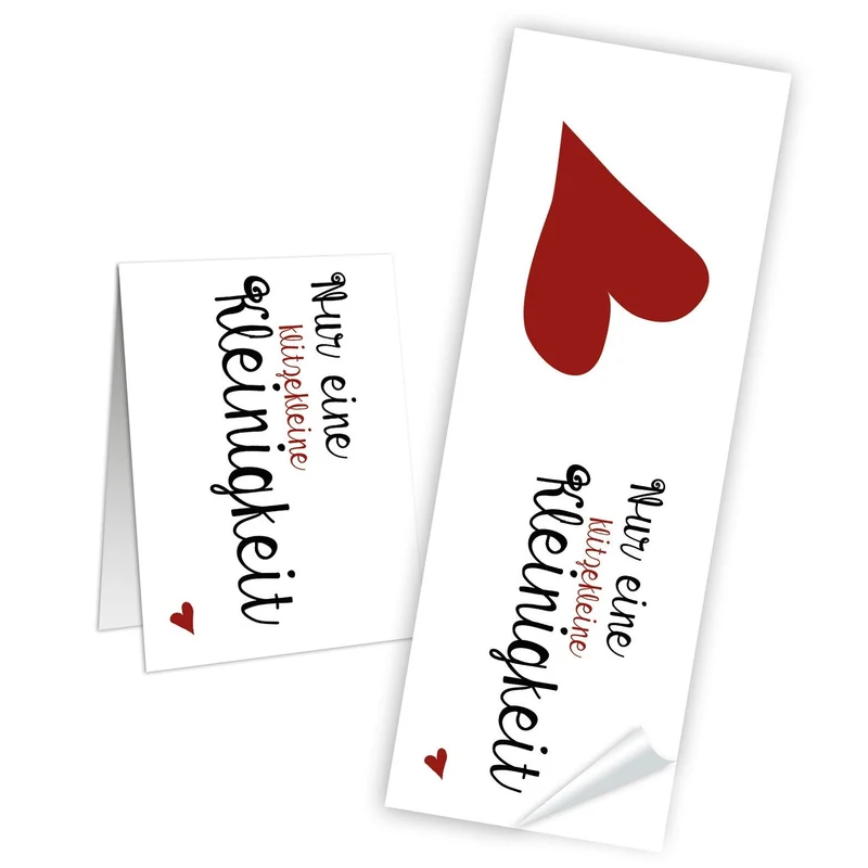 Kraftpapiertüten mit Boden 16,5 x 26 x 6,6 cm mit Aufkleber „Nur eine klitzekleine Kleinigkeit“