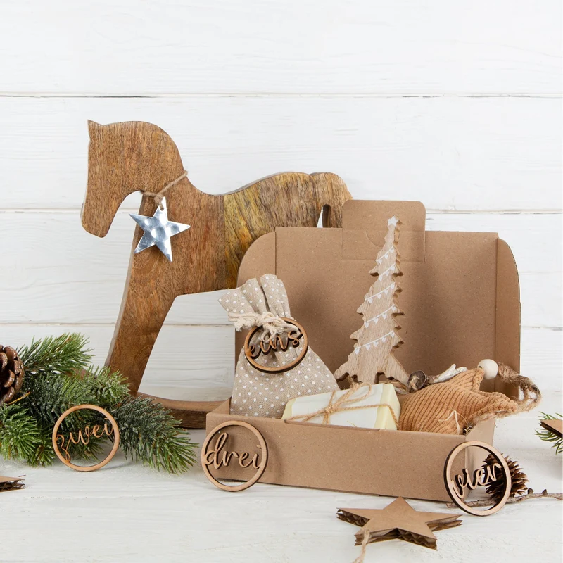 Adventskranz Zahlen für Kerzen & Kerzenhalter - Holz Nummern 1 2 3 4