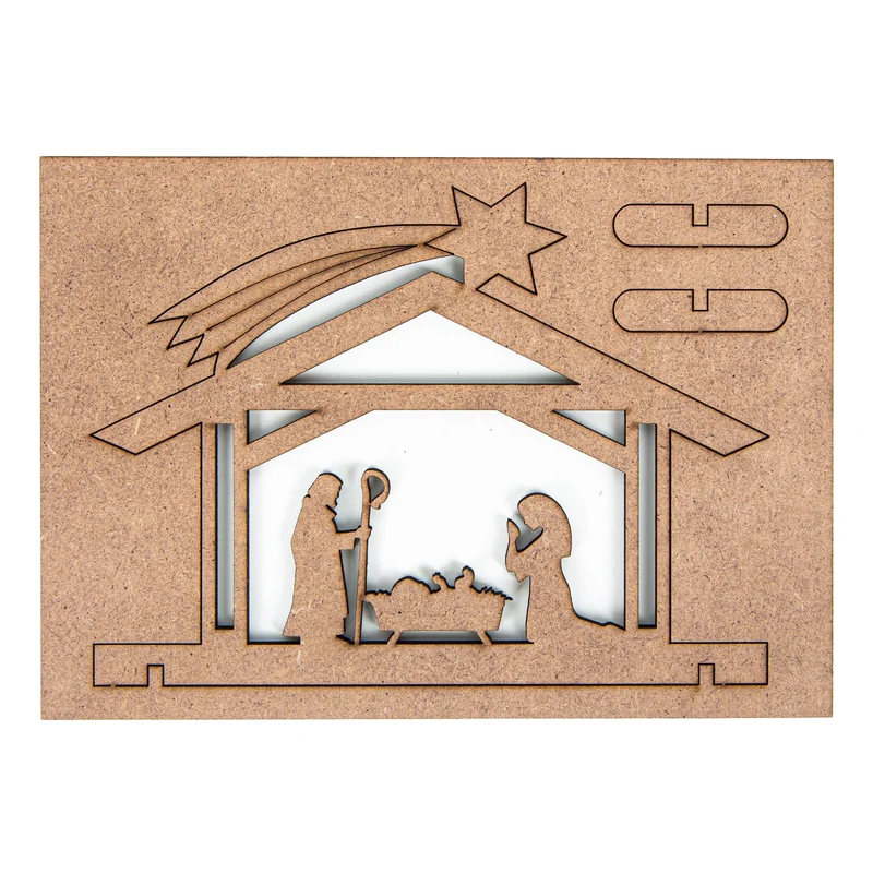 9 Krippen Miniaturen aus Holz - Tischkrippe kleine Krippenfiguren zum Verschenken